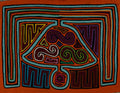 Traditional Orange And Turquoise Jingle Bell Mola