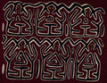 Burgundy White And Black Conga Dance Mola