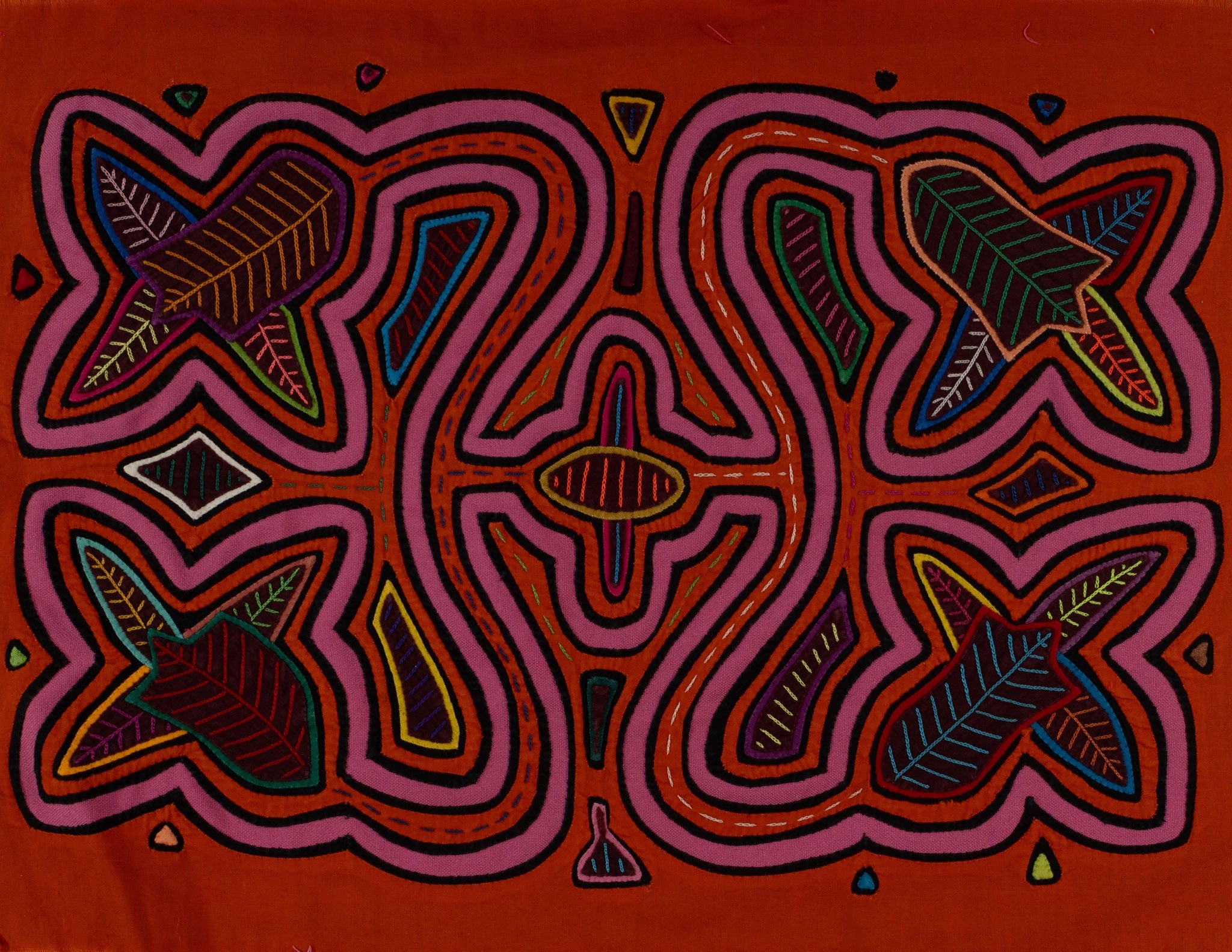 Orange And Pink Floral Flower Mola