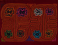 Traditional Burgundy And Orange Stars Galore Mola