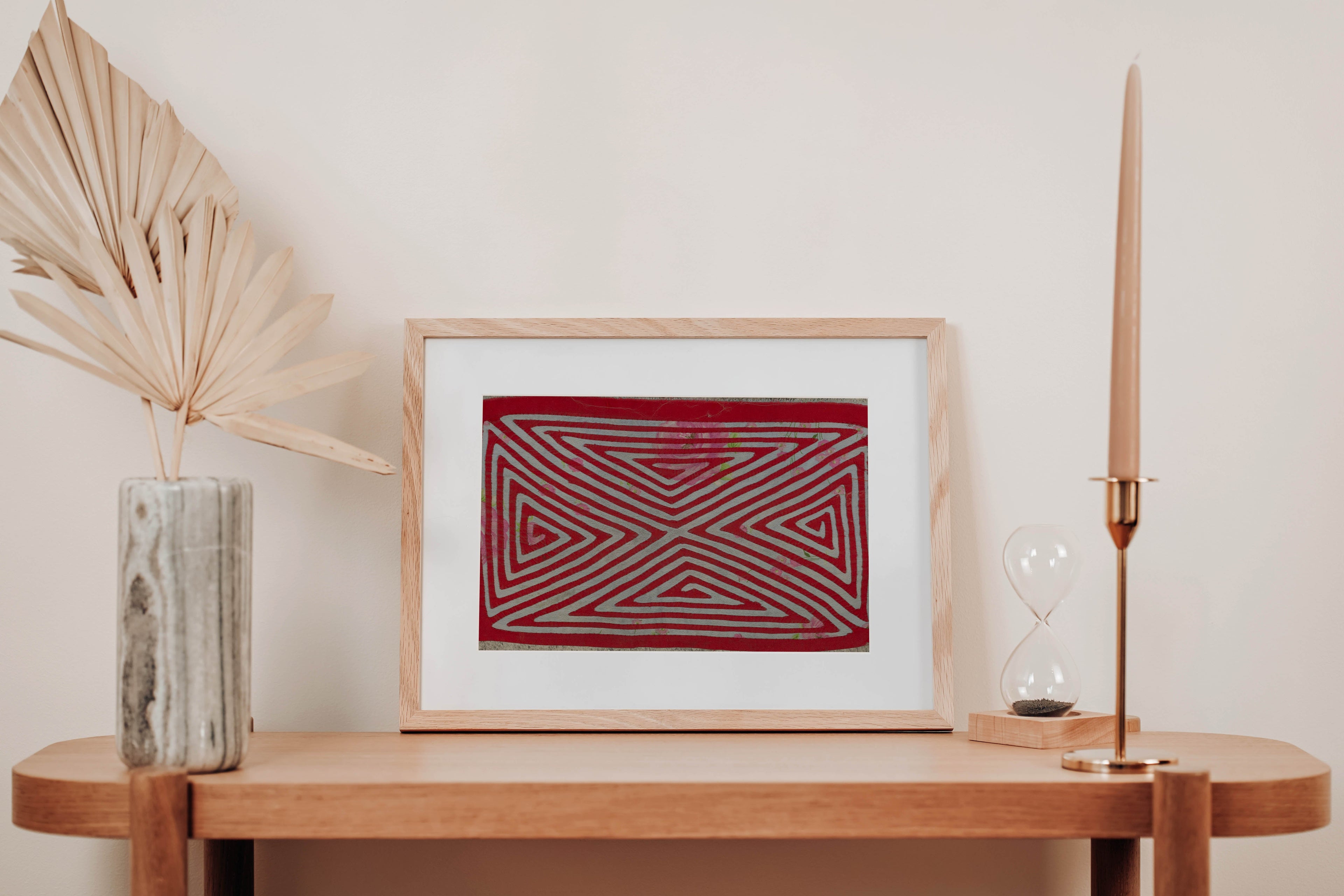 Vintage Red And Gray Floral Background Mola