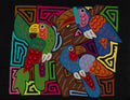 Fantasy Orange Blue And Green Three Bird Toucan And Parrot Mola