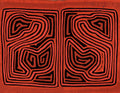 Classic Orange And Black Traditional Design Mola
