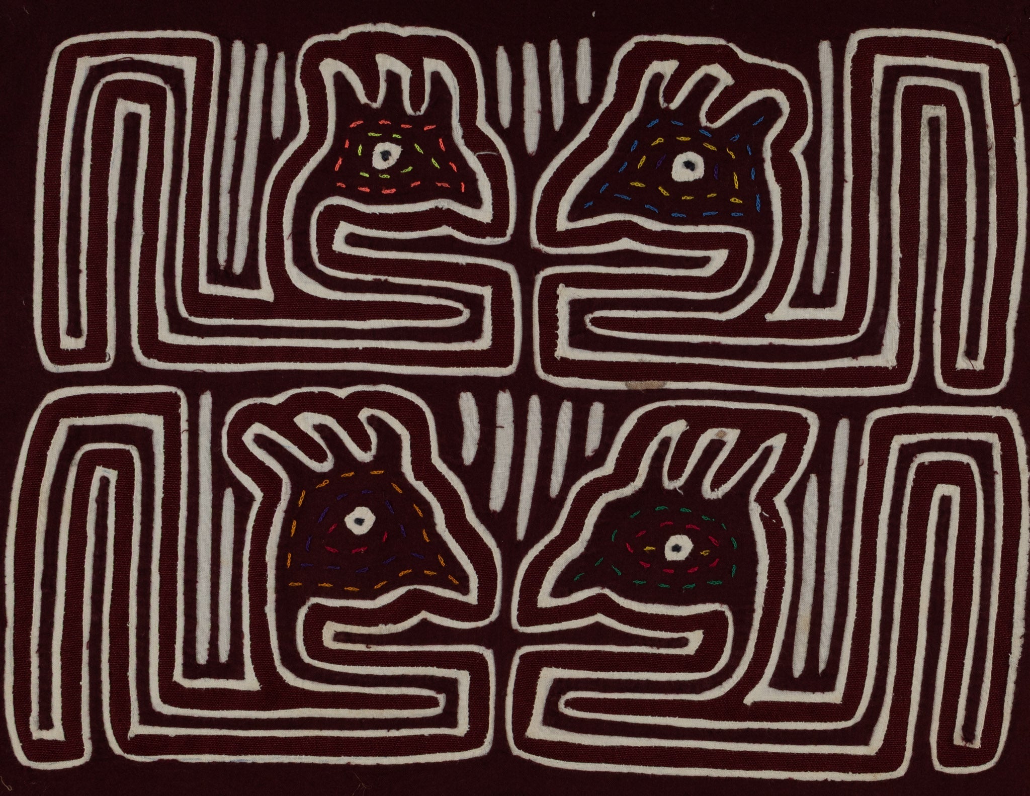 Burgundy And White Bird Head Mola