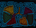 Classic Black And Blue Autumn Leaves Mola