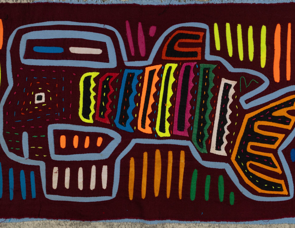 Traditional Burgundy And Blue Monster From The Deep Mola