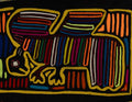 Traditional Rainbow Color Bird In Flight Mola