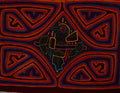 Vintage Orange And Blue Quirky Parrot Mola