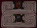 Traditional Burgundy And White Smiley Face Flower Mola