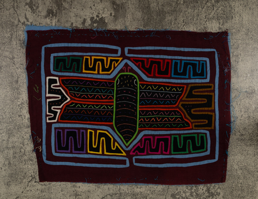 Classic Burgundy And Blue Butterfly Mola (Copy)