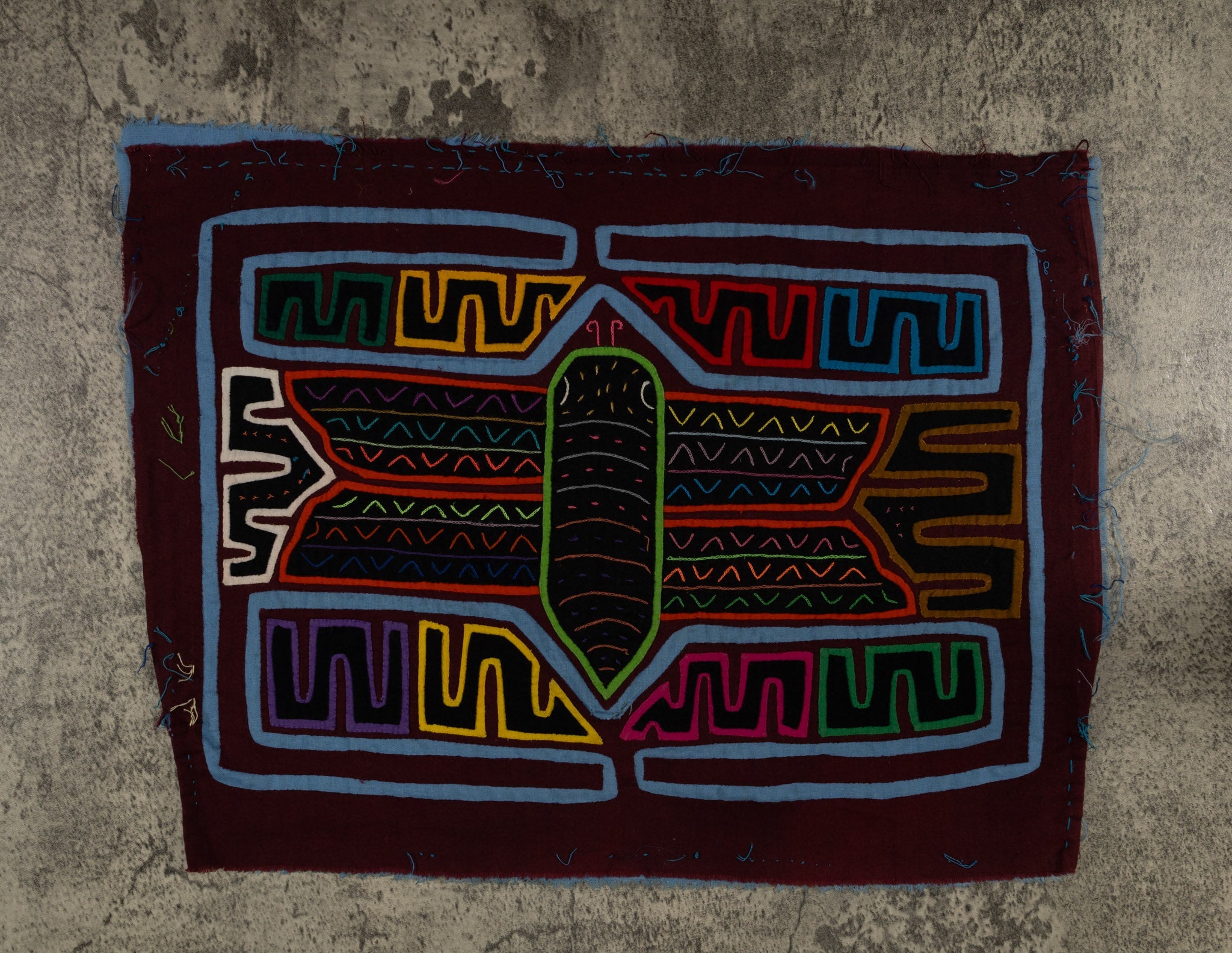 Classic Burgundy And Blue Butterfly Mola (Copy)