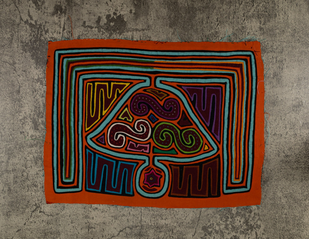 Traditional Orange And Turquoise Jingle Bell Mola
