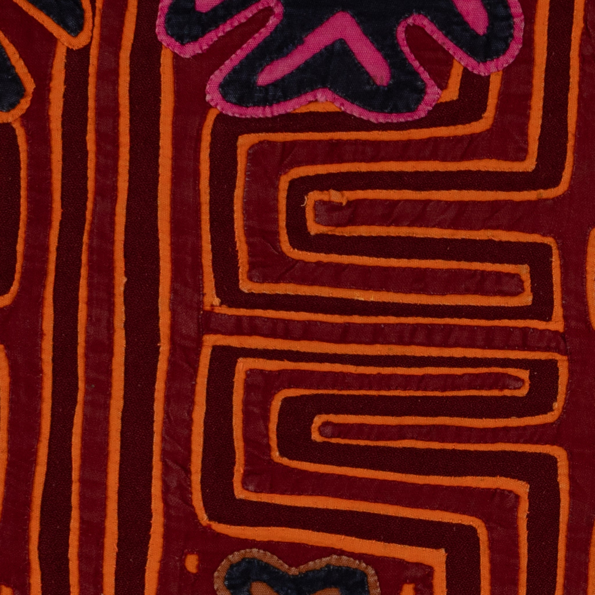 Traditional Burgundy And Orange Stars Galore Mola