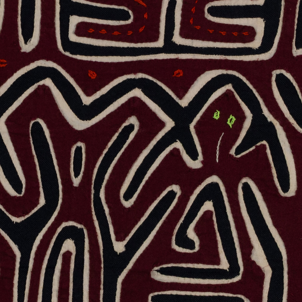Burgundy White And Black Conga Dance Mola