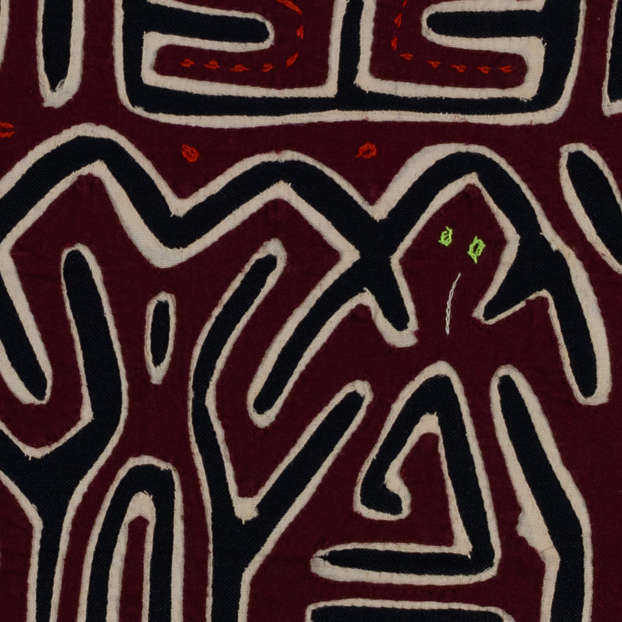 Burgundy White And Black Conga Dance Mola