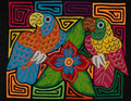 Fantasy Orange Blue And Yellow Two Parrot Bird Mola