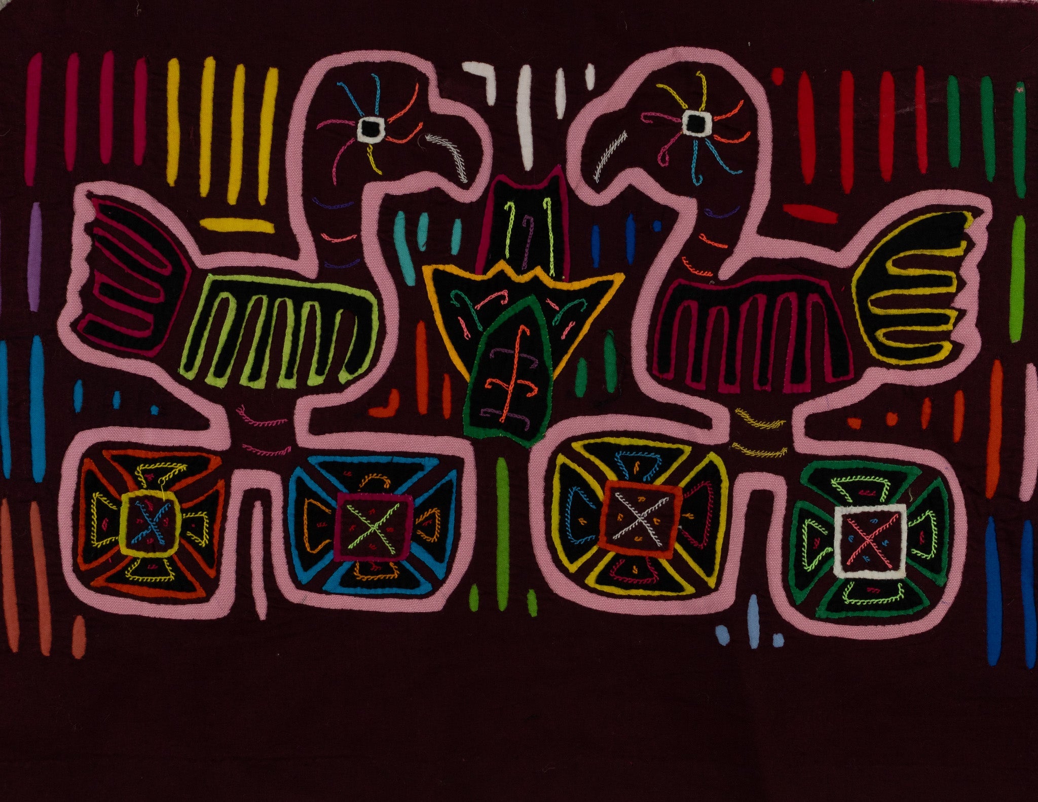 Burgundy And Pink Jungle Bird On Wheels Mola