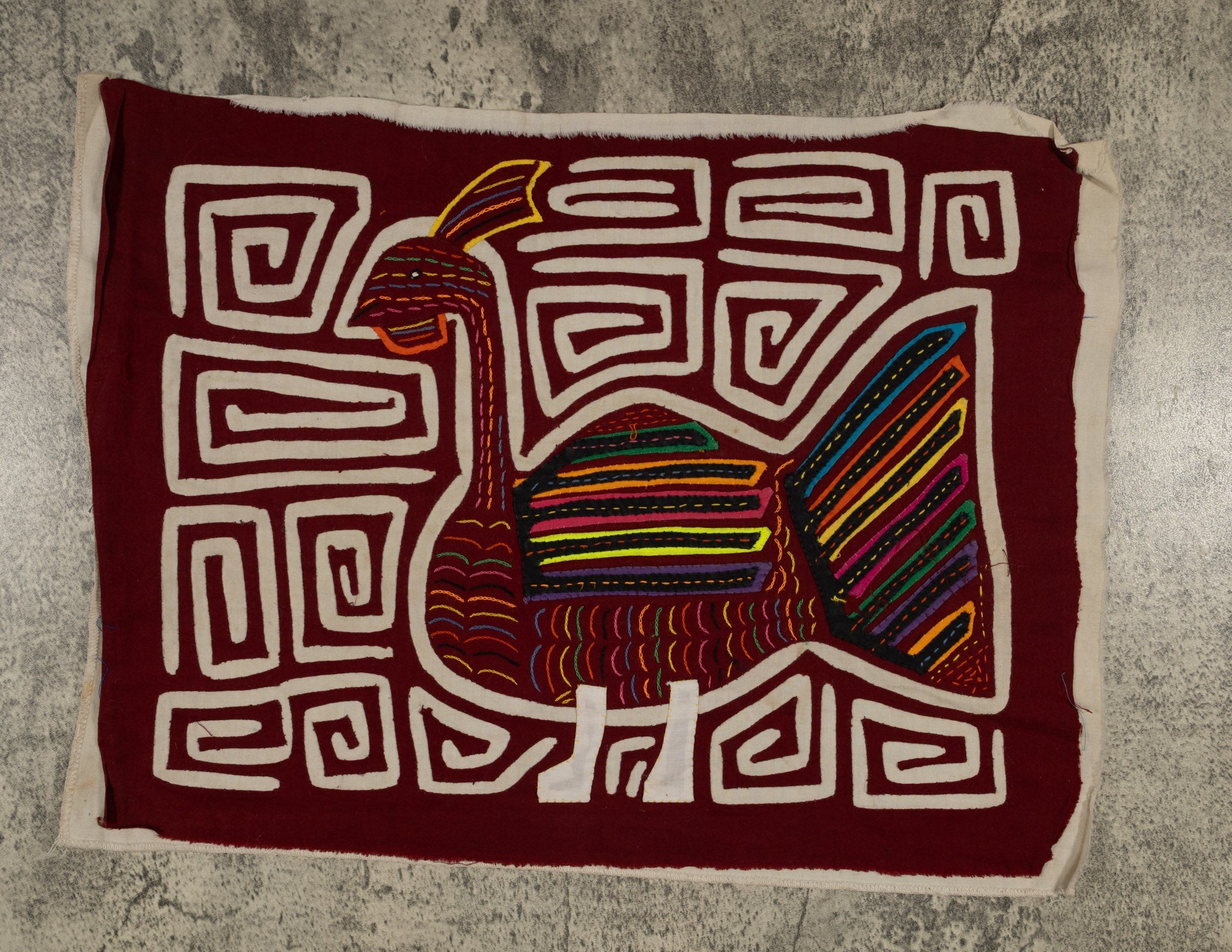 Traditional Burgundy And White Wild Turkey Mola