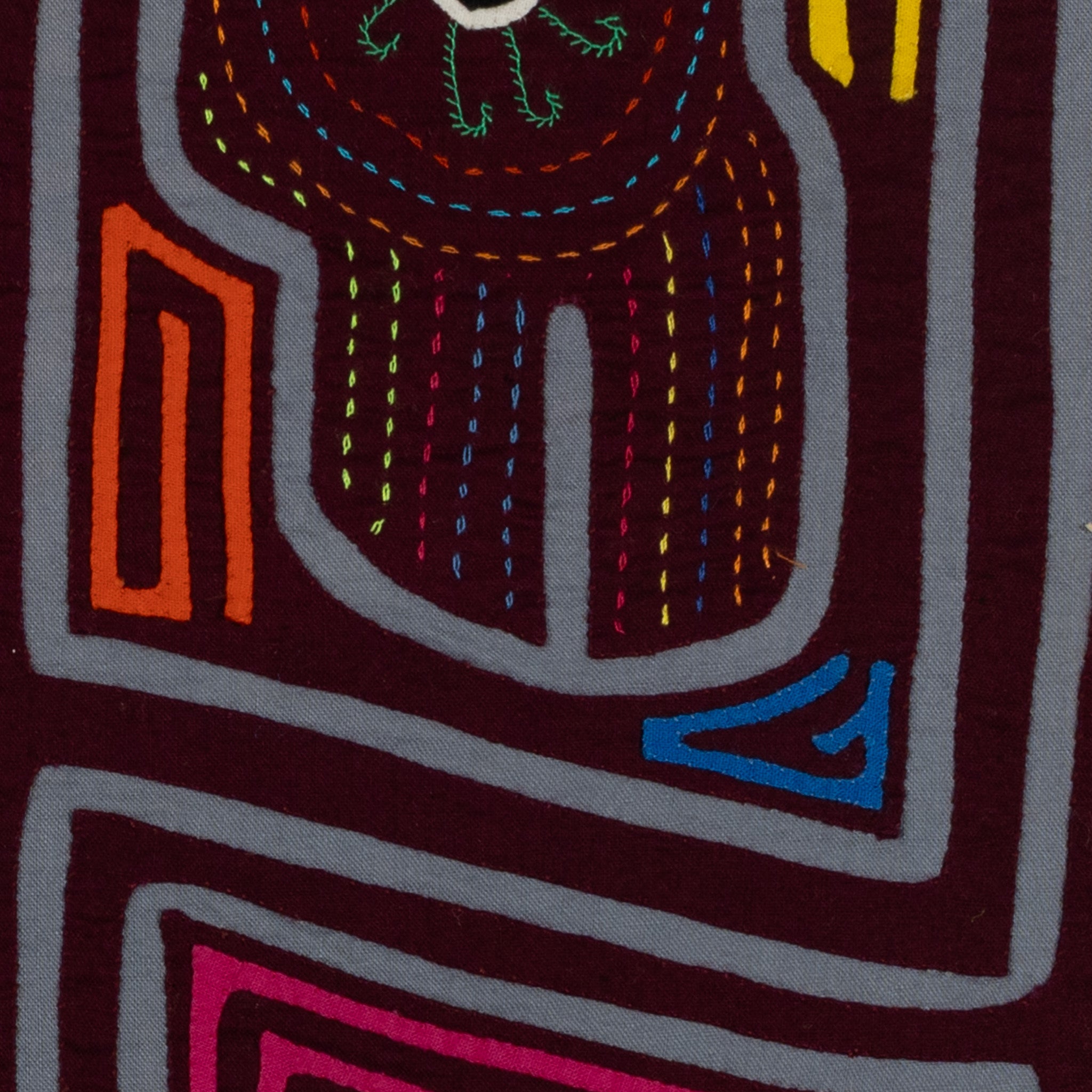 Traditional Burgundy And Gray Bright Eye Geese Mola
