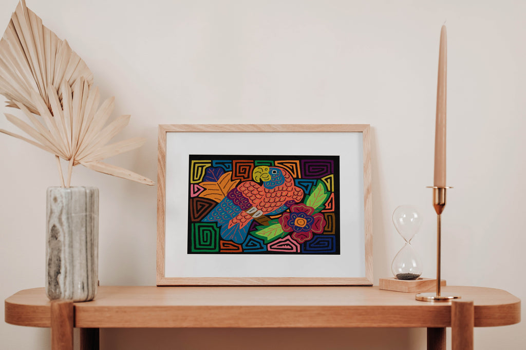 Fantasy Orange And Blue Parrot Bird Mola (Copy)