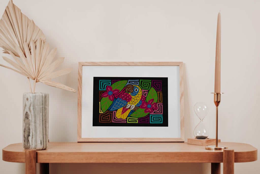 Fantasy Red Blue And Yellow Parrot Bird Mola