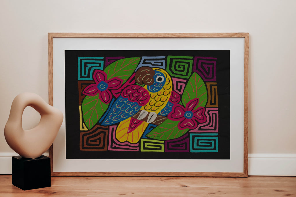 Fantasy Red Blue And Yellow Parrot Bird Mola