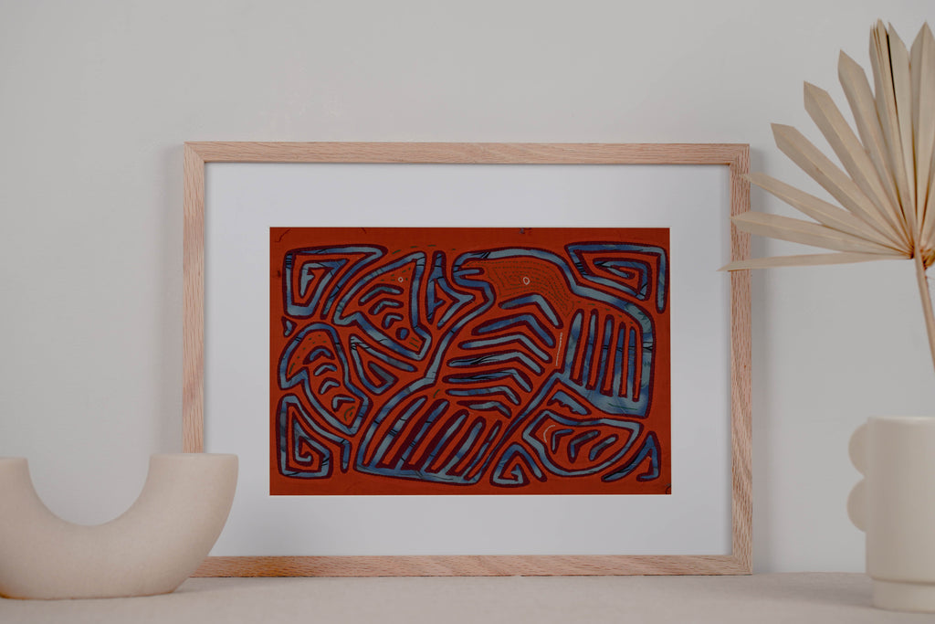 Vintage Orange And Blue Bird Mola