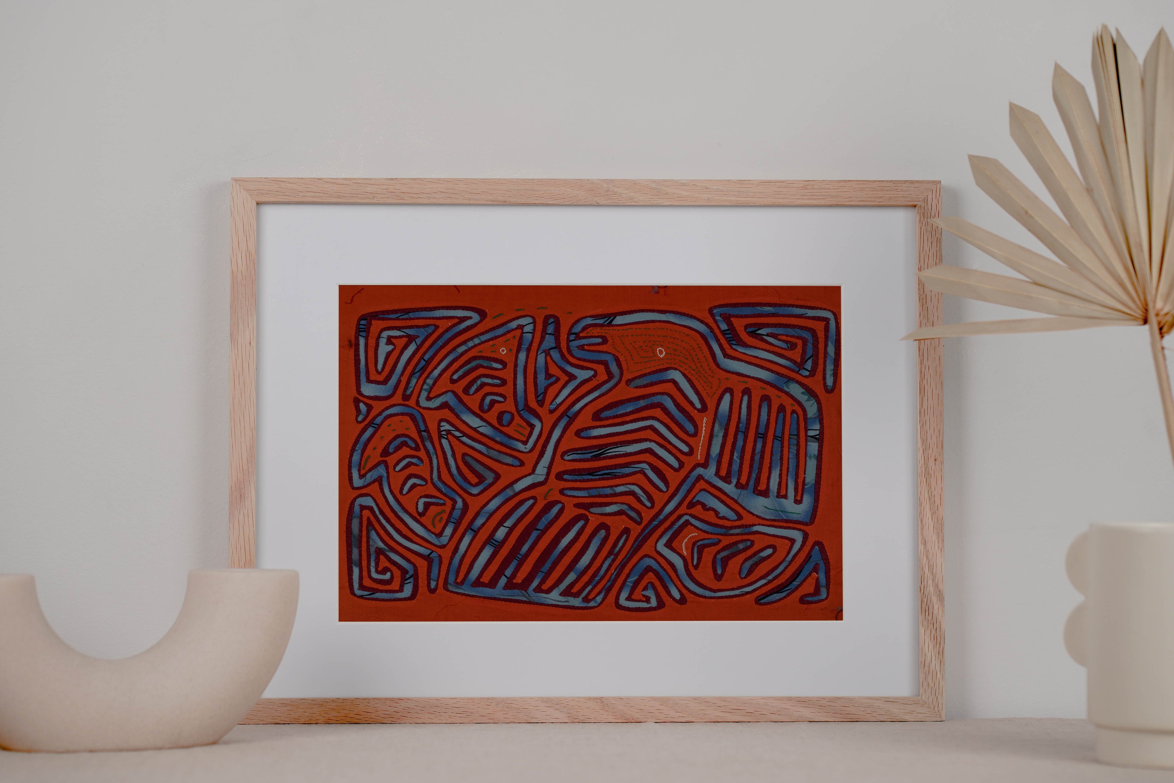 Vintage Orange And Blue Bird Mola