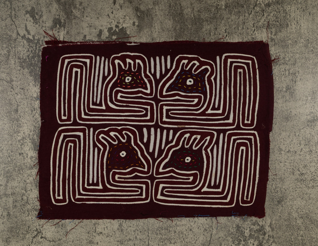 Burgundy And White Bird Head Mola