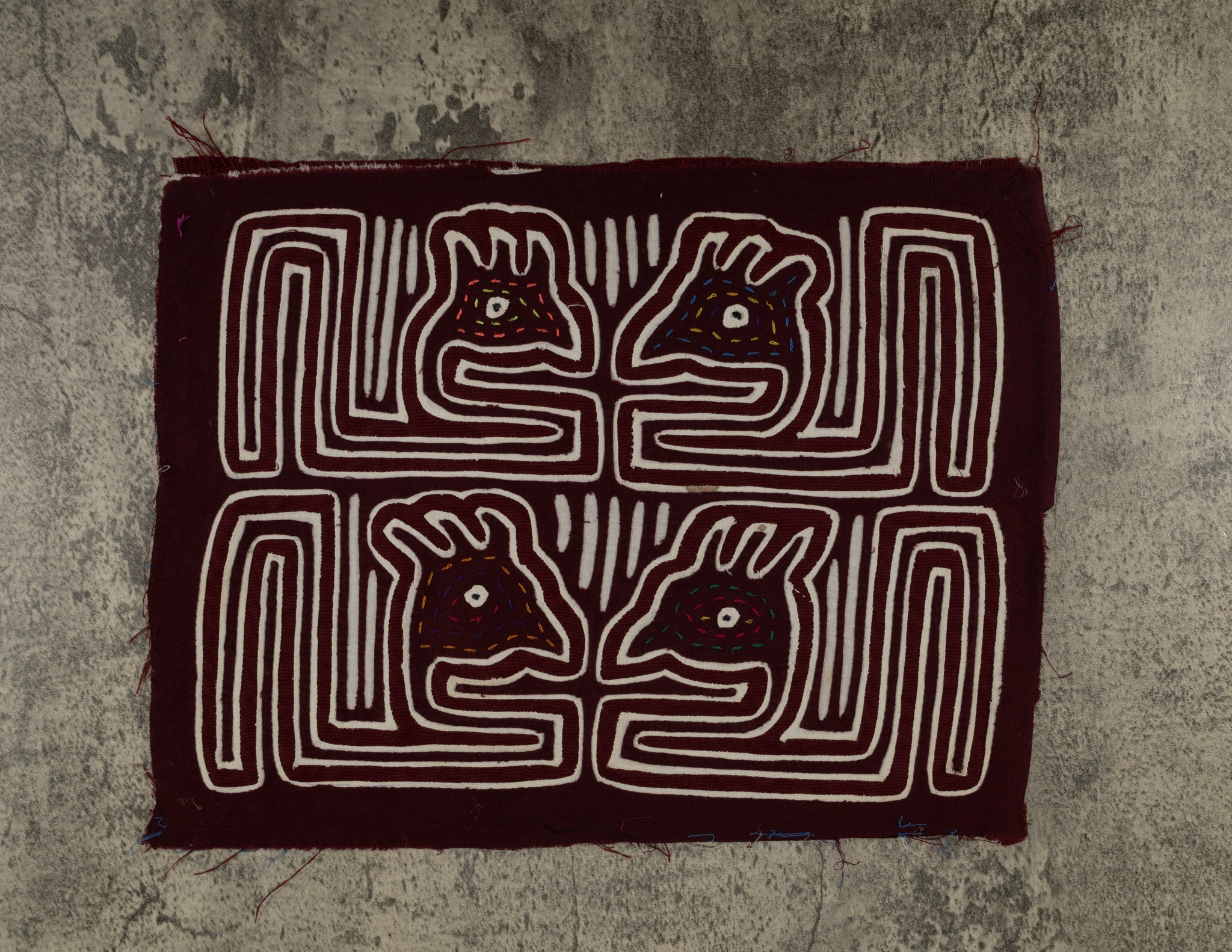 Burgundy And White Bird Head Mola