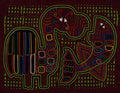 Burgundy And Green Dinosaur and Fish Mola