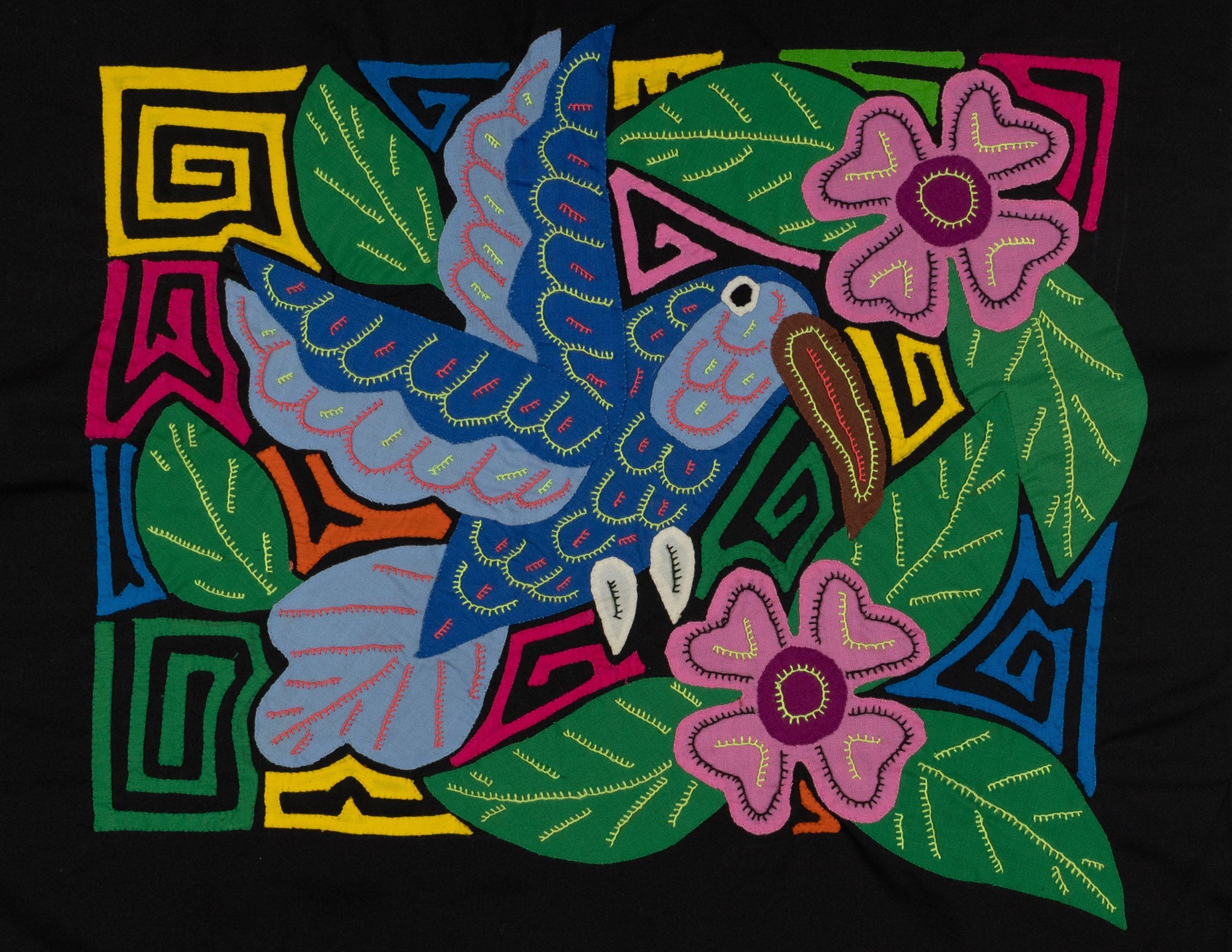 Fantasy Blue Gray And Pink Hummingbird Mola
