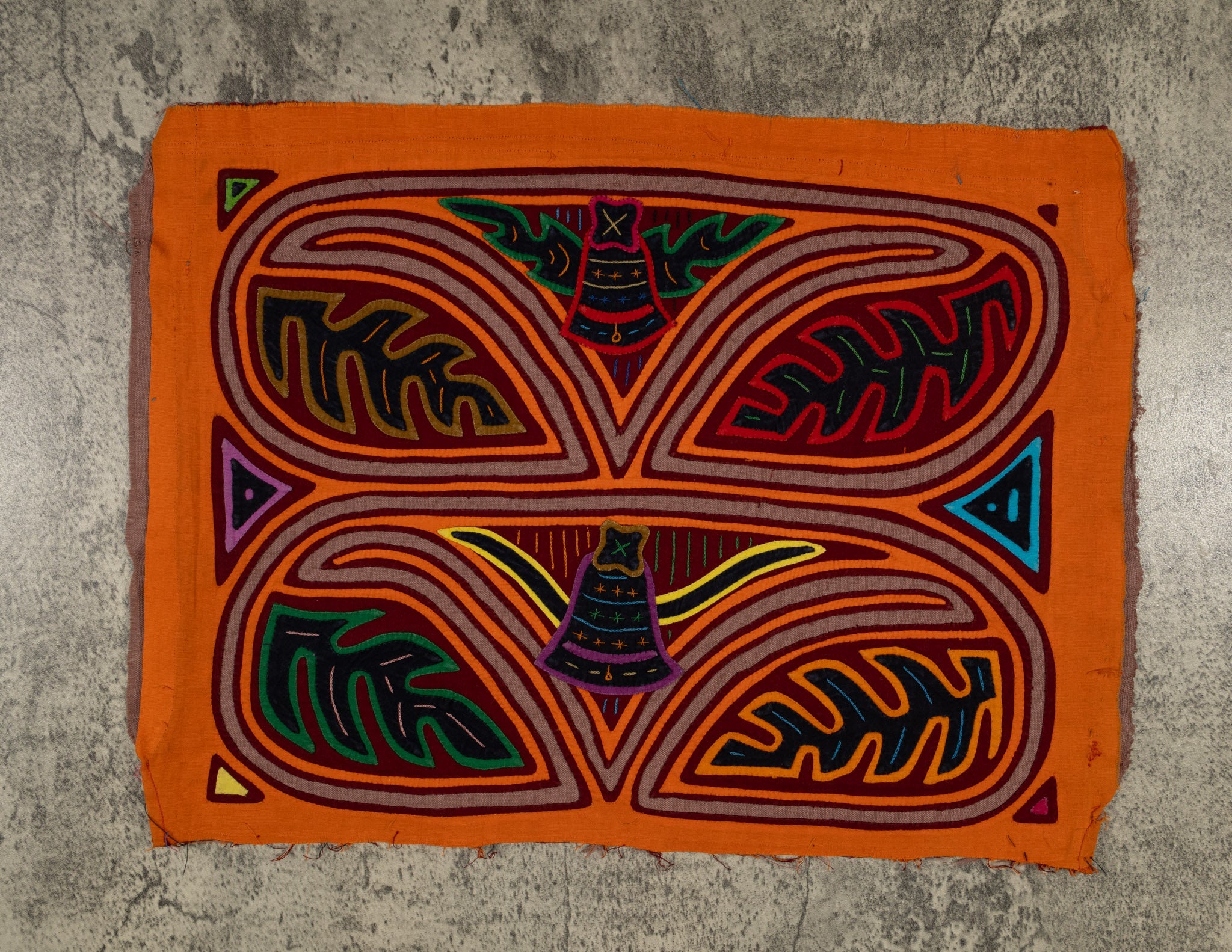 Traditional Orange And Gray Autumn Leaves Mola