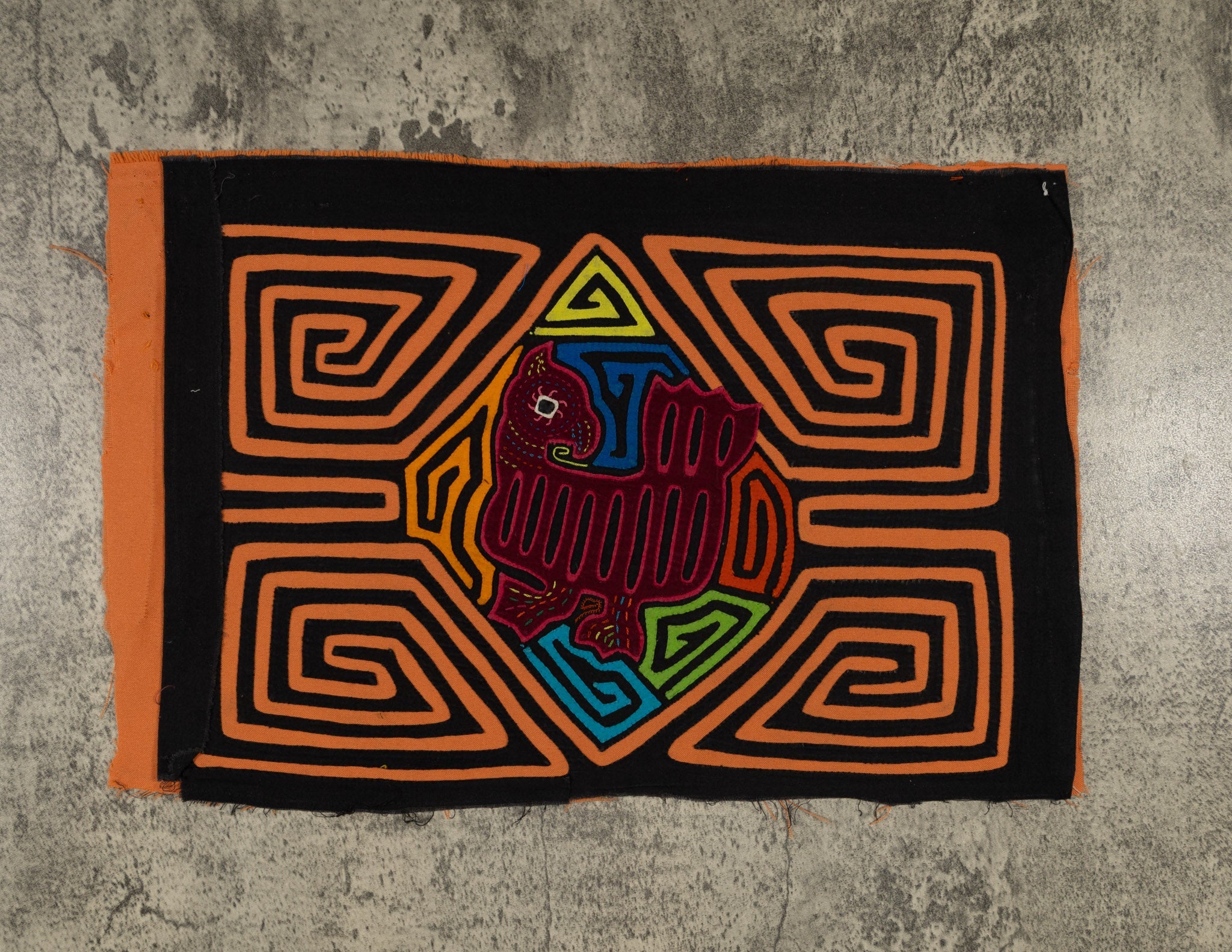 Traditional Black And Orange Jungle Rascal Mola