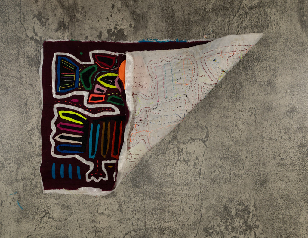 Burgundy And Silver Fish Head Mola