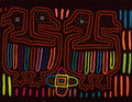 Classic Maroon And Orange Optical Illusion Bird Mola