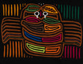 Traditional Beady-Eyed Black And Gold Crab Mola