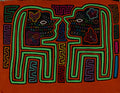 Orange And Green Twin Sister Mola