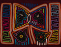Traditional Burgundy Orange And Gray Talking Head Mola
