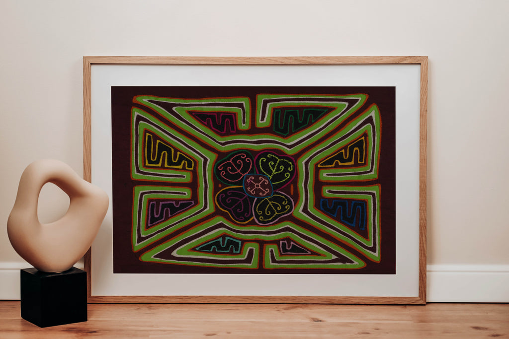 Classic Maroon And Green Floral Flower Mola