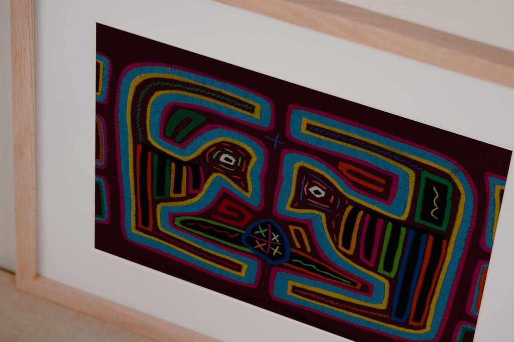 Maroon And Turquoise Optical Illusion Mola