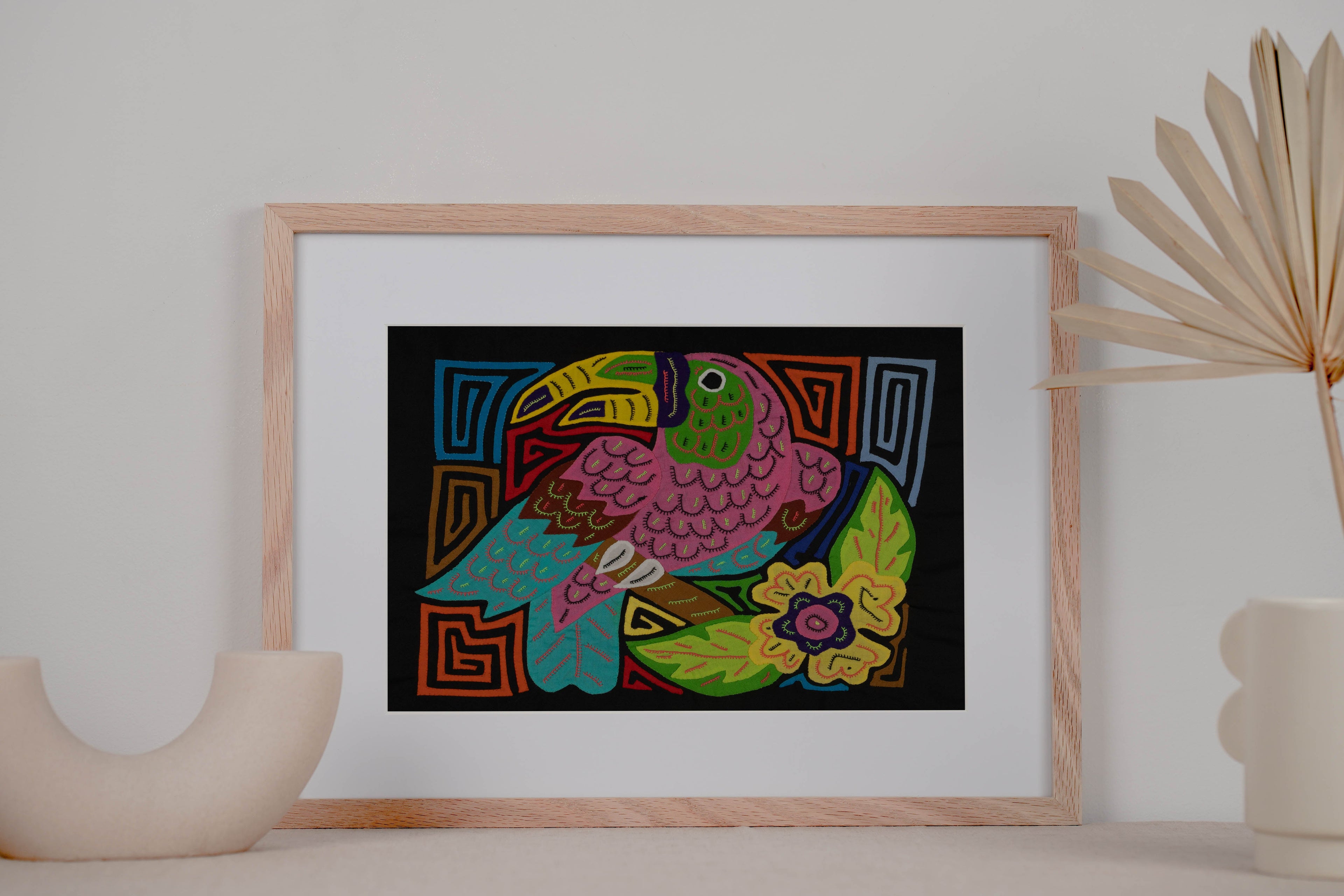 Fantasy Pink Blue And Yellow Toucan Bird Mola