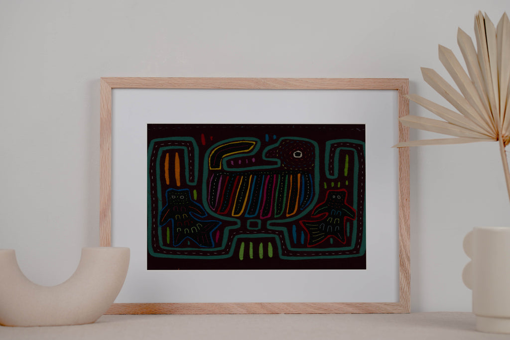 Traditional Burgundy And Green Bird and Fishy Ghost Mola