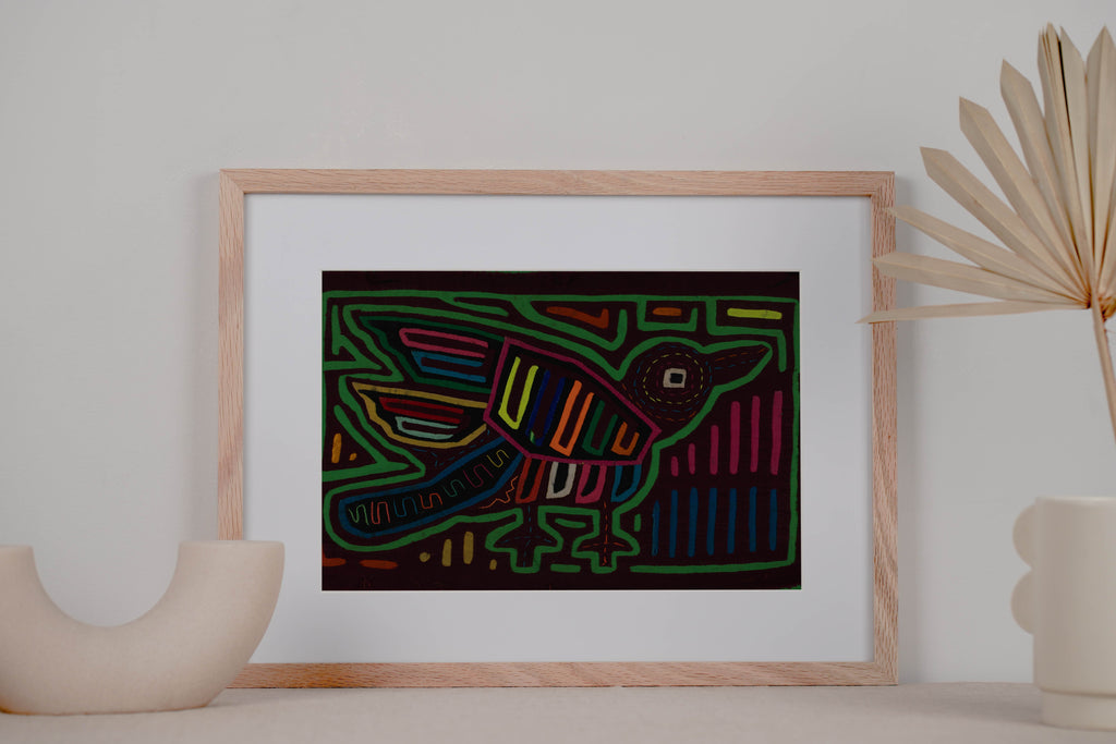 Classic Maroon And Green Jungle Bird Mola