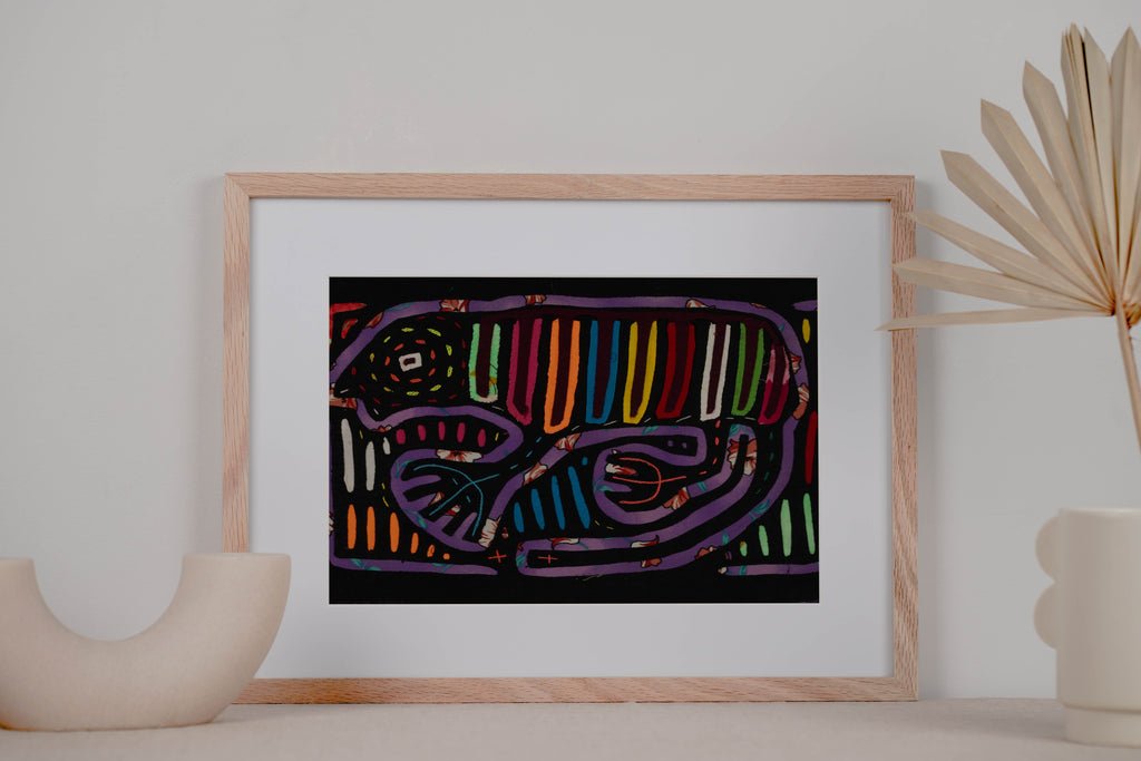 Vintage Black And Purple Gecko Mola