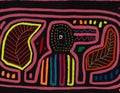 Traditional Pink And Yellow Bird Mola