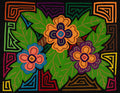 Colorful Blossoms and Leafy Background Mola