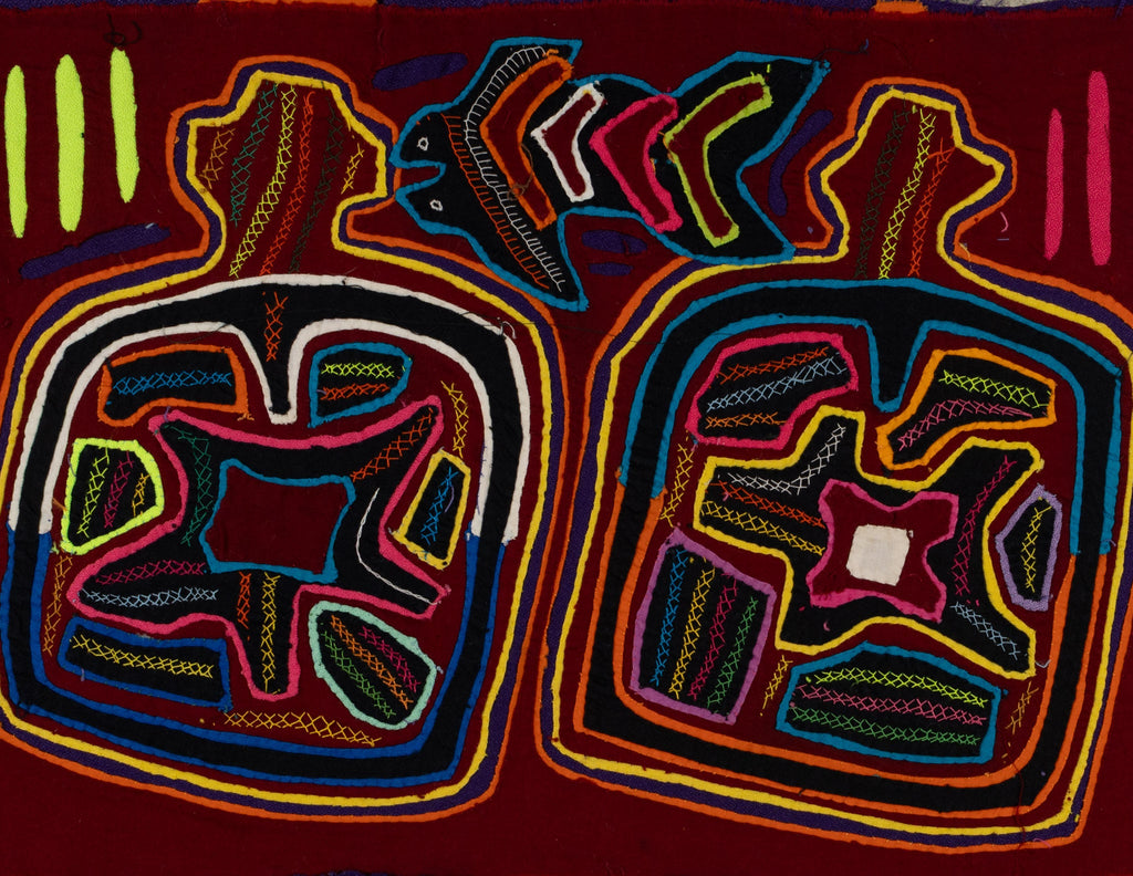 Traditional Multi-Color Fish And Jug Mola