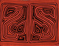 Classic Black And Orange Traditional Design Mola