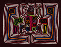 Traditional Burgundy Red And White Leaping Lizard Mola